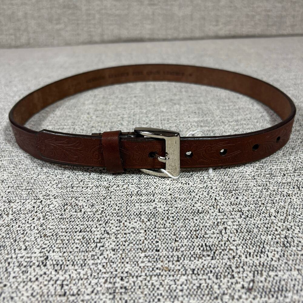 Woman’s Full Grain Leather Brown Belt Size Medium Black
